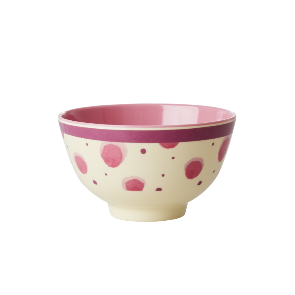 Pink Watercolour Splash Print Small Melamine Bowl By Rice DK